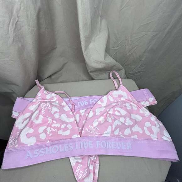 ALF SET plus size- bralette set pink cheetah - Picture 1 of 3